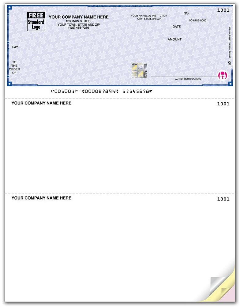 Laser Personalized Checks with Logo