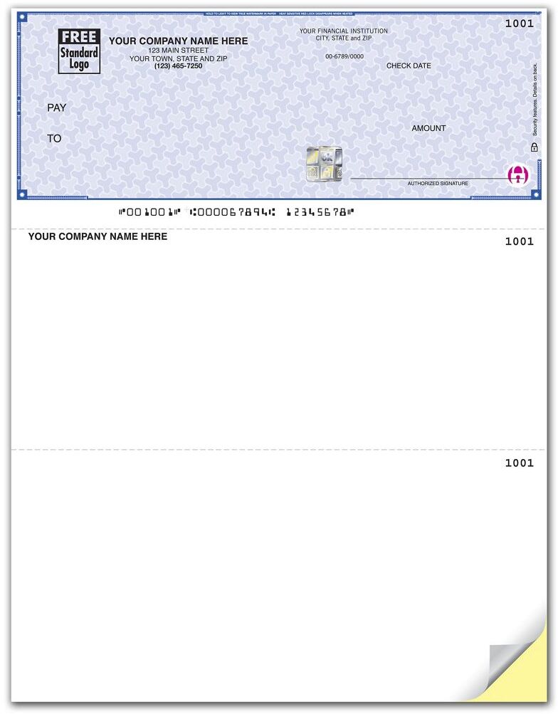 Laser Deltek® Checks with Business Logo