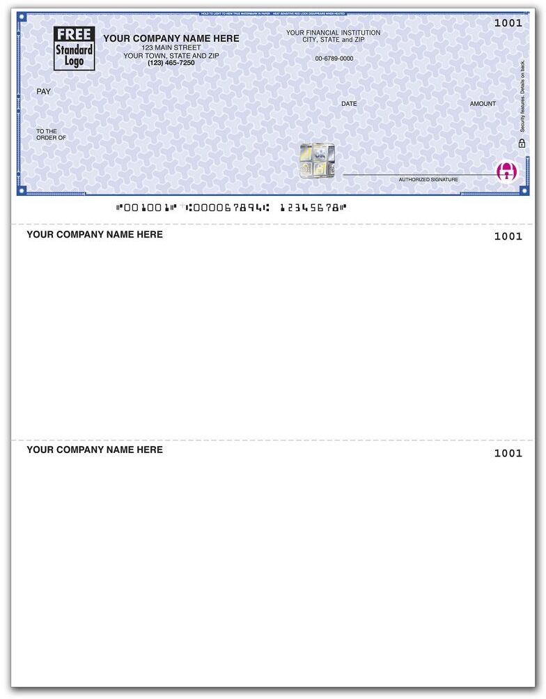 Laser Personalized Checks Printing, Blank Bottom Stubs