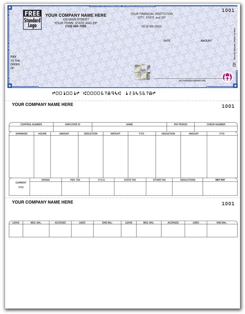 Costpoint Laser Checks for Payroll, Printed on Secure Paper