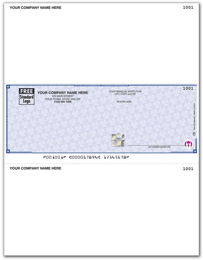 Sage Software Compatible Business Checks on Security Paper, Middle Check