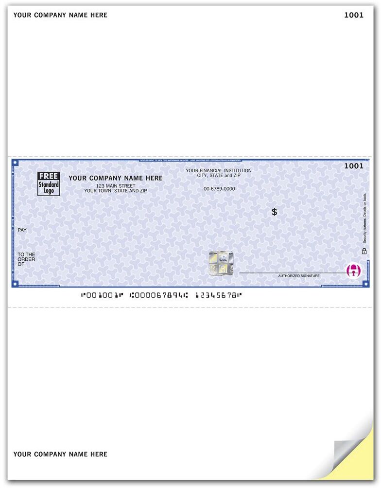 One-Write Plus® Laser OCR Business Checks With Logo on Secure Paper