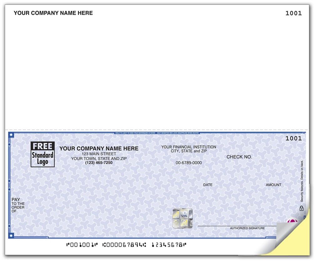 Laser Multipurpose Bottom Check - Secure Paper - 1 Stub