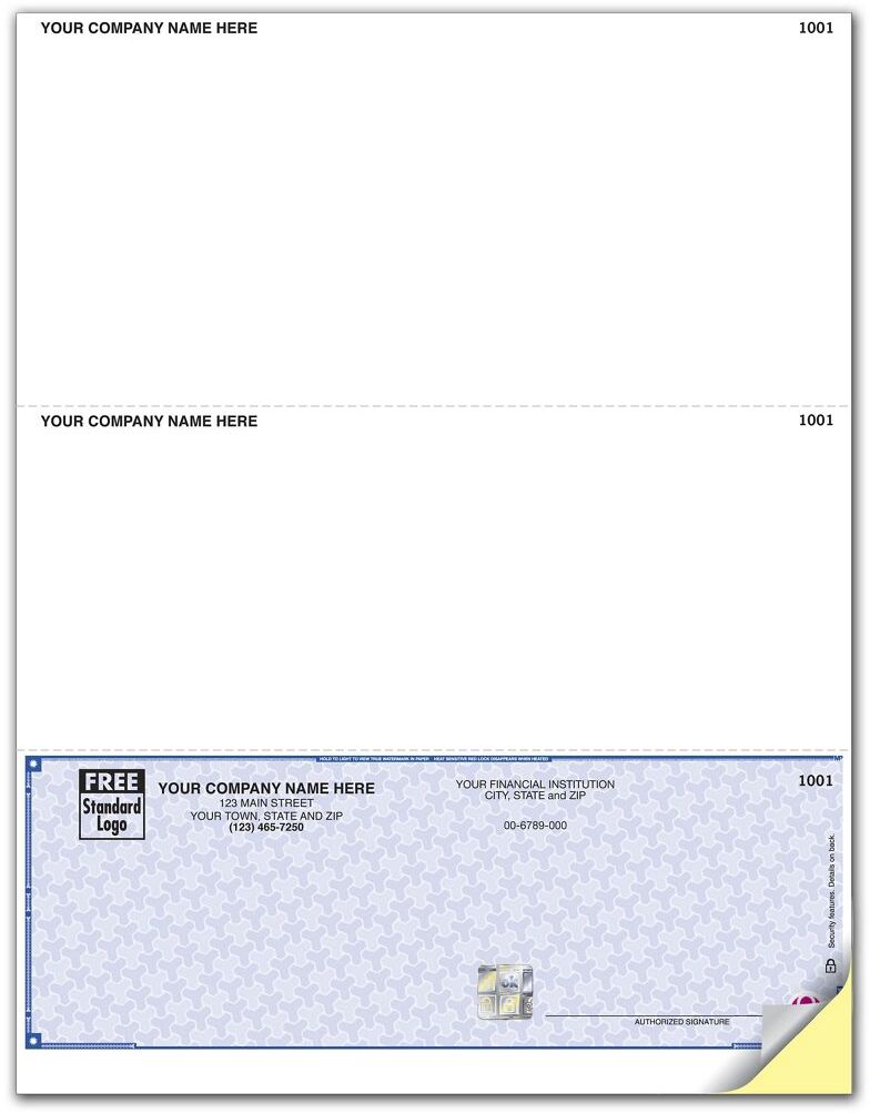 Customized Secure Laser Checks - Bottom Check - 2 Stubs