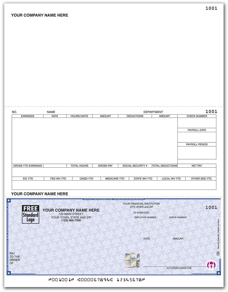 DacEasy® Laser Payroll Checks Printed on Secure Paper