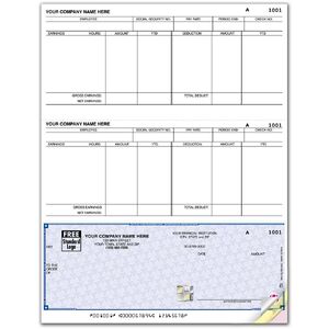 Software compatible laser payroll checks printed on secure paper