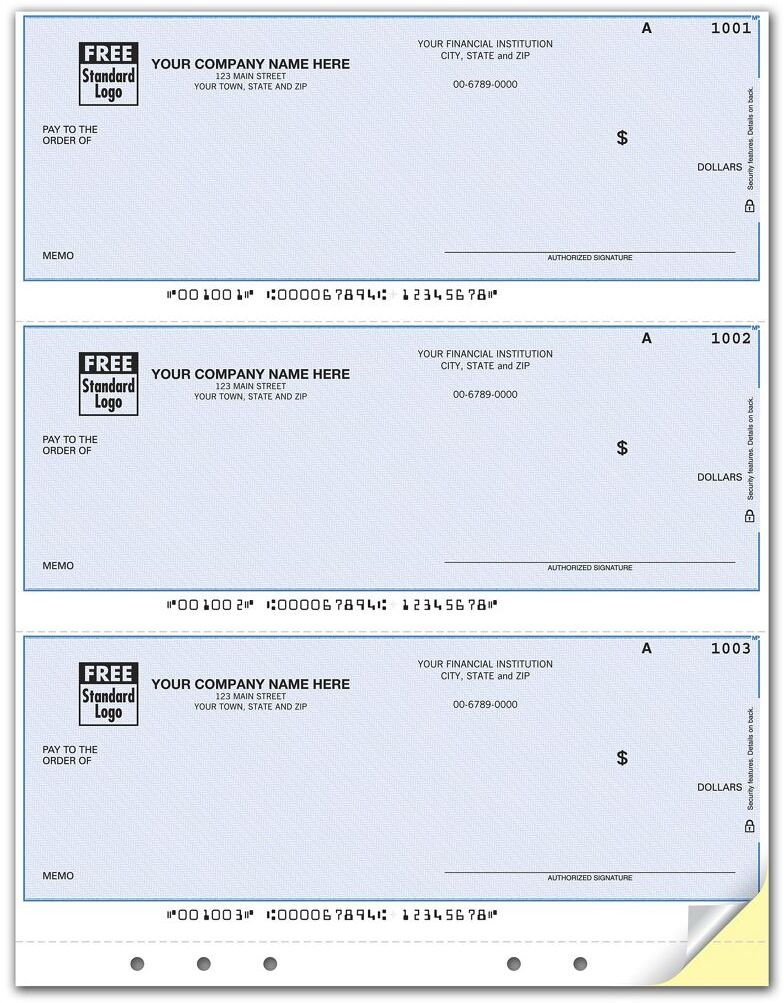 Laser 3-UP Multi-Purpose Check, Unlined, Hole-Punched, Single