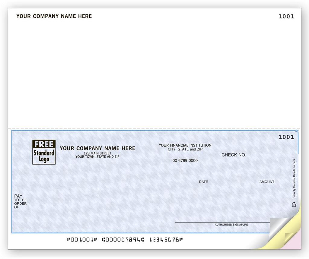 DLB101, Laser Business Checks - 2-Up, Bottom Check