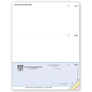 Custom Printed Laser Accounts Payable Business Checks, 2 Stubs