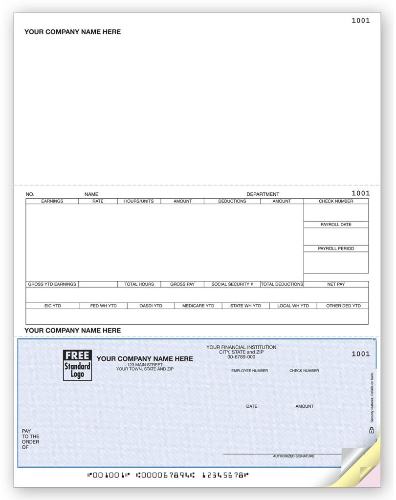 Custom DacEasy® Laser Payroll Checks with Logo