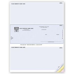 Business Laser ACCPAC Checks, Middle Check with 2 Stubs