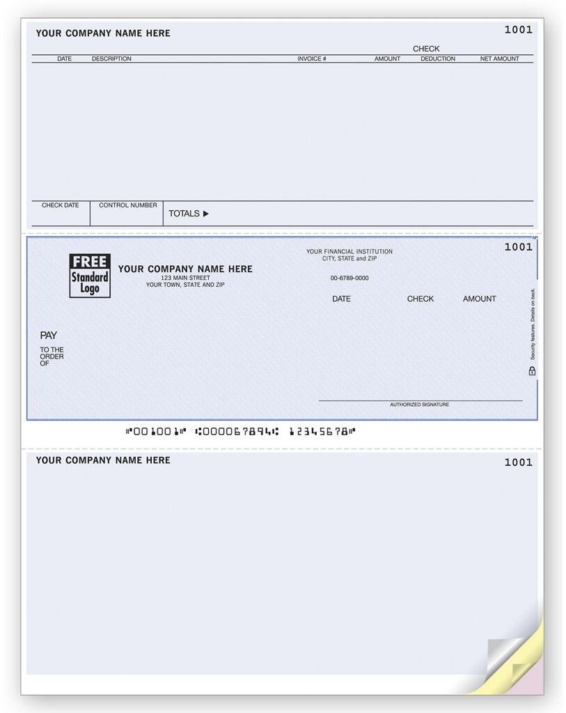 Computer Checks for Accounts Payable with Printed Stubs