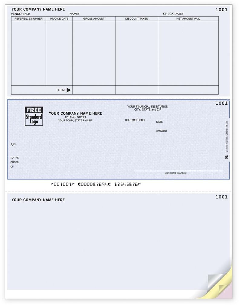 ACCPAC Checks for Bookkeeping - 5 Columns with Gross Amount