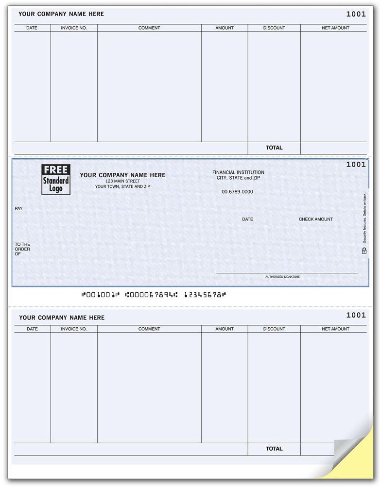 MAS Computer Checks for Accounts Payable with Comment Section