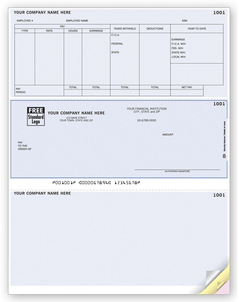 Microsoft® Payroll Checks with FICA and FUTA Tax Deductions