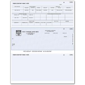 Business Payroll Checks with Withholding Tax Details