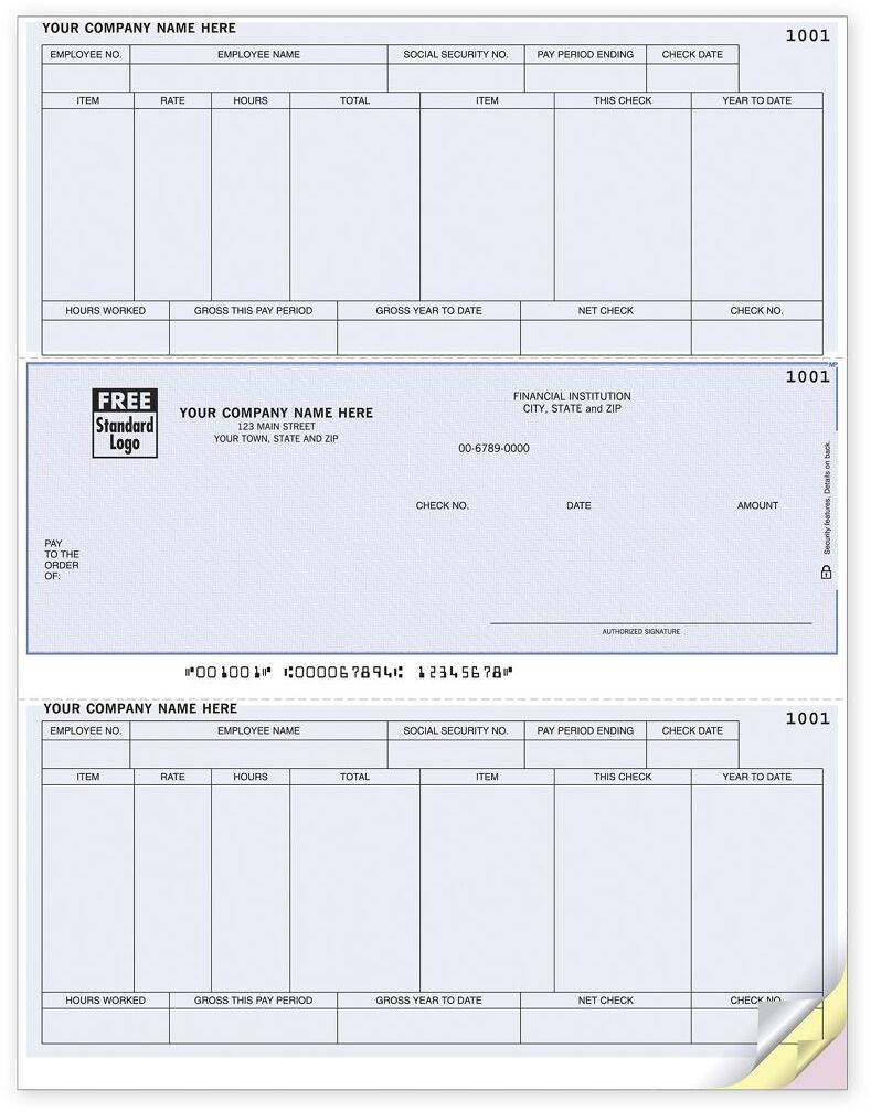 Peachtree Software Payroll Checks, Laser Format