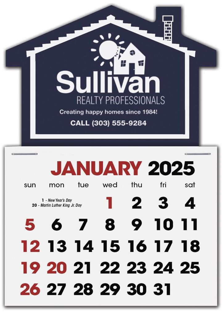 2025 House Shaped Label Calendars