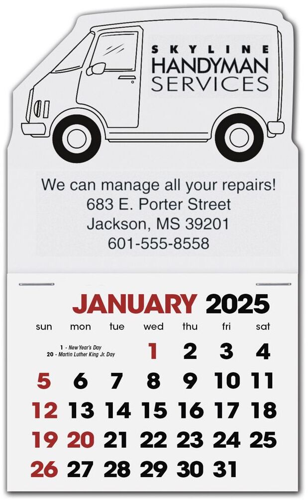 2025 Delivery Van Calendar