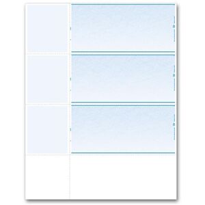 Blank Laser Checks - Wallet-Size - 3-Up