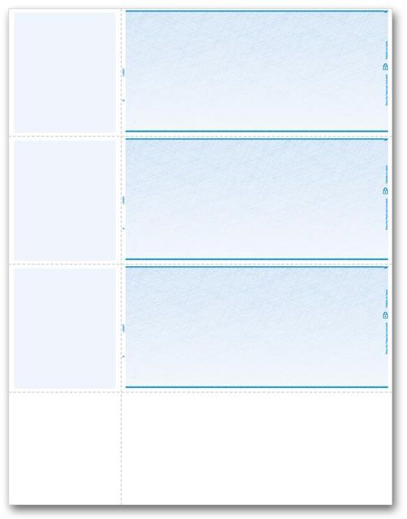 Blank Laser Checks - Wallet-Size - 3-Up