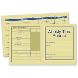 Weekly Time Record Cards