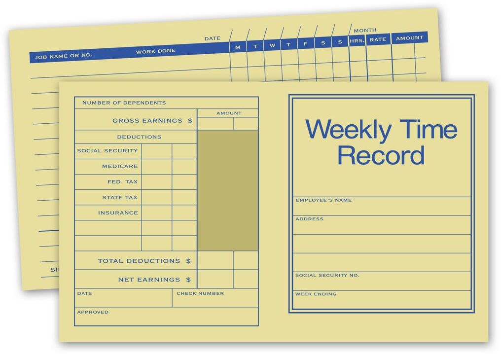 Weekly Time Record Cards