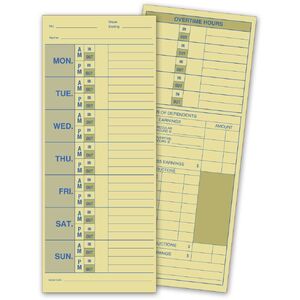 Compact Employee Time Cards