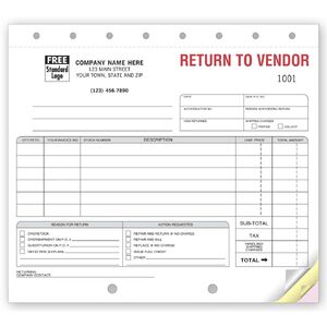 Merchandise Return Forms - Return to Vendor Forms