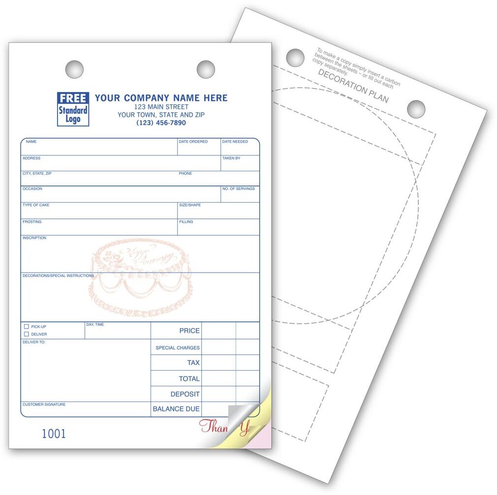 616 - Bakery or Cake Order Forms