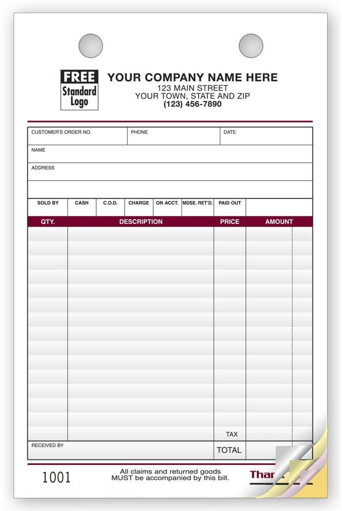 Large Register Forms for Retail Businesses