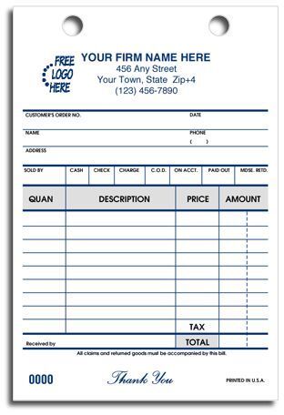 14615 - Cash & Carry Register Forms