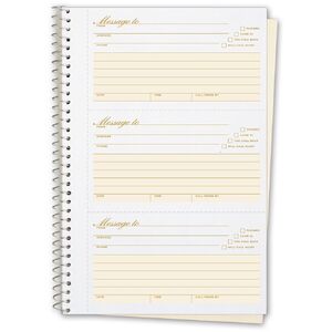 Spiral-Bound Phone Message Book with Numbering