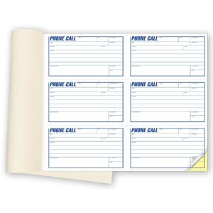 6-2 - Phone Message Books with Carbon Copy, 6 Calls per Page