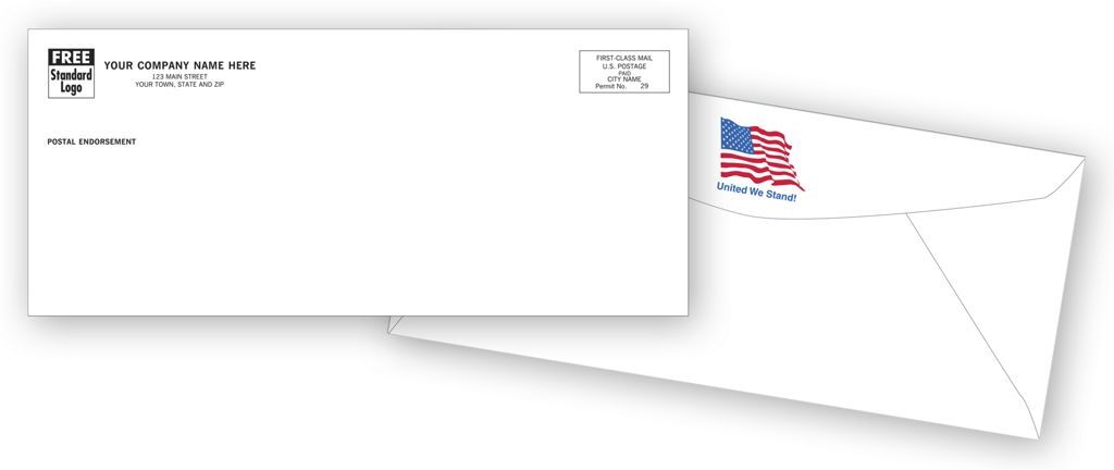 10 Envelopes with American Flag