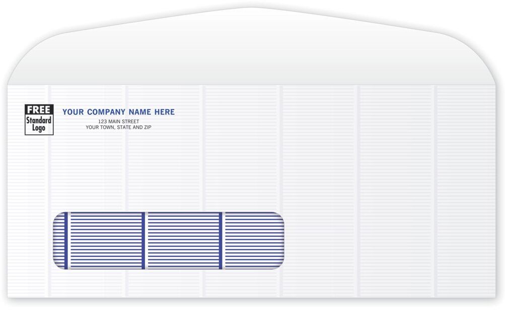 Custom Printed Secure Blue Tint #10 Window Envelopes