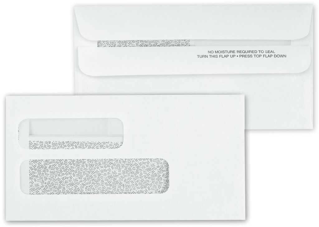 5025C - Self-Seal Two Window Envelopes, Confidential Lining