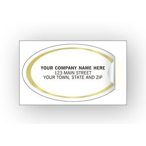 High Gloss Advertising Labels with Gold Foil