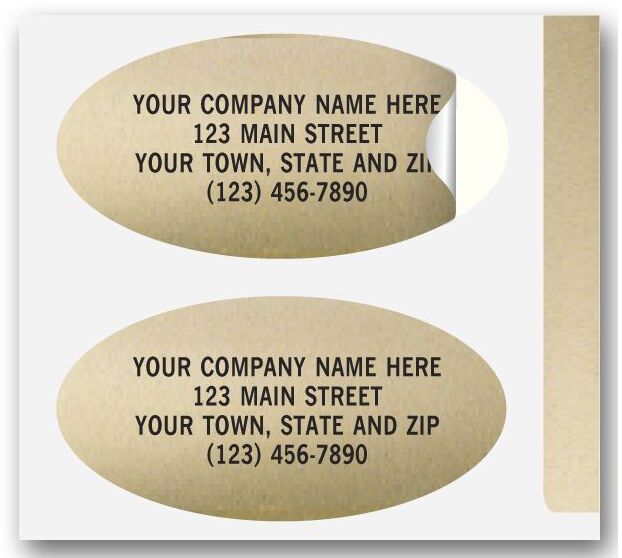 Custom Printed Gold Foil Oval Labels