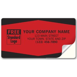 Custom printed red rectangle labels