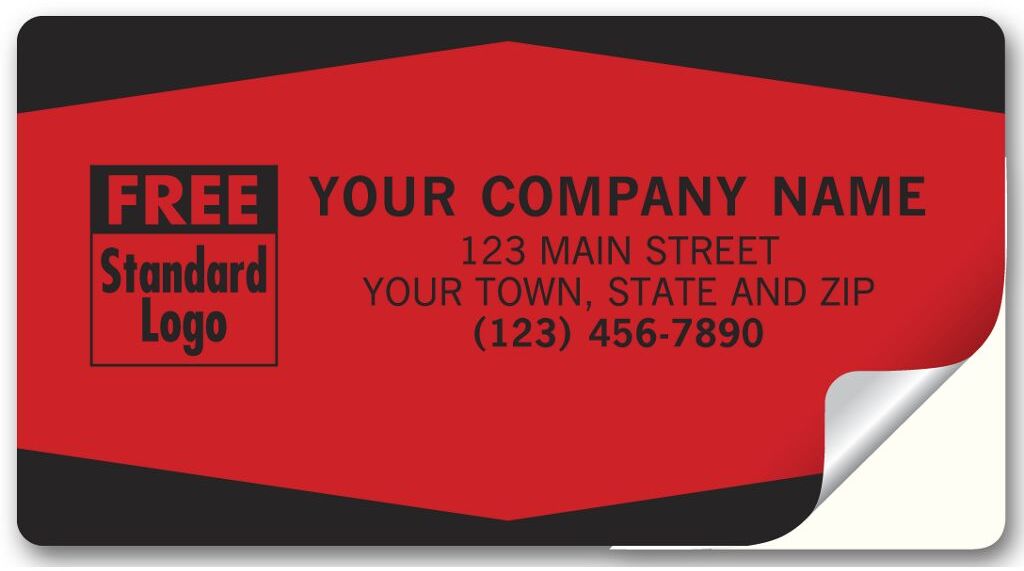 Custom printed red rectangle labels