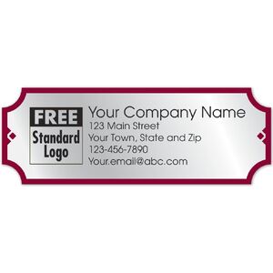 Custom silver labels with red border