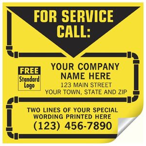 CL14 - Contractor Service Labels - Yellow with Pipe