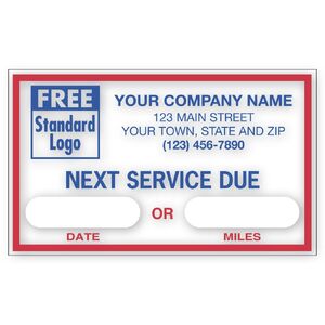 1690A - Static Cling Labels - Windshield  Labels: Next Service Due