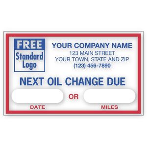 1690C - Static Cling / Windshield Labels: Next Oil Change Due