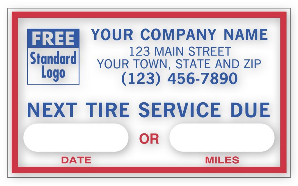 1690E - Static Cling / Windshield Labels: Next Tire Service