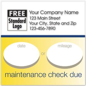 Square static cling auto maintence labels