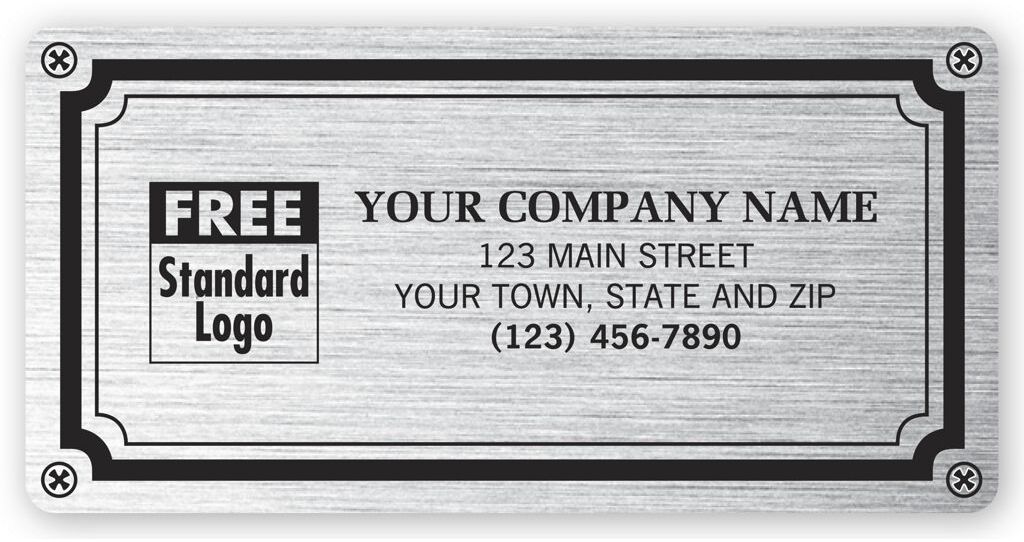 1521 - Weatherproof Plate Labels, Brushed Chrome