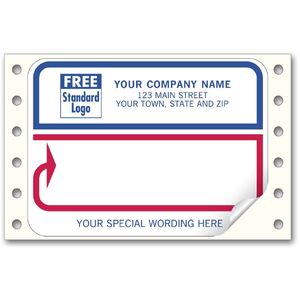 1233 - Continuous Mailing Labels, Blue & Red