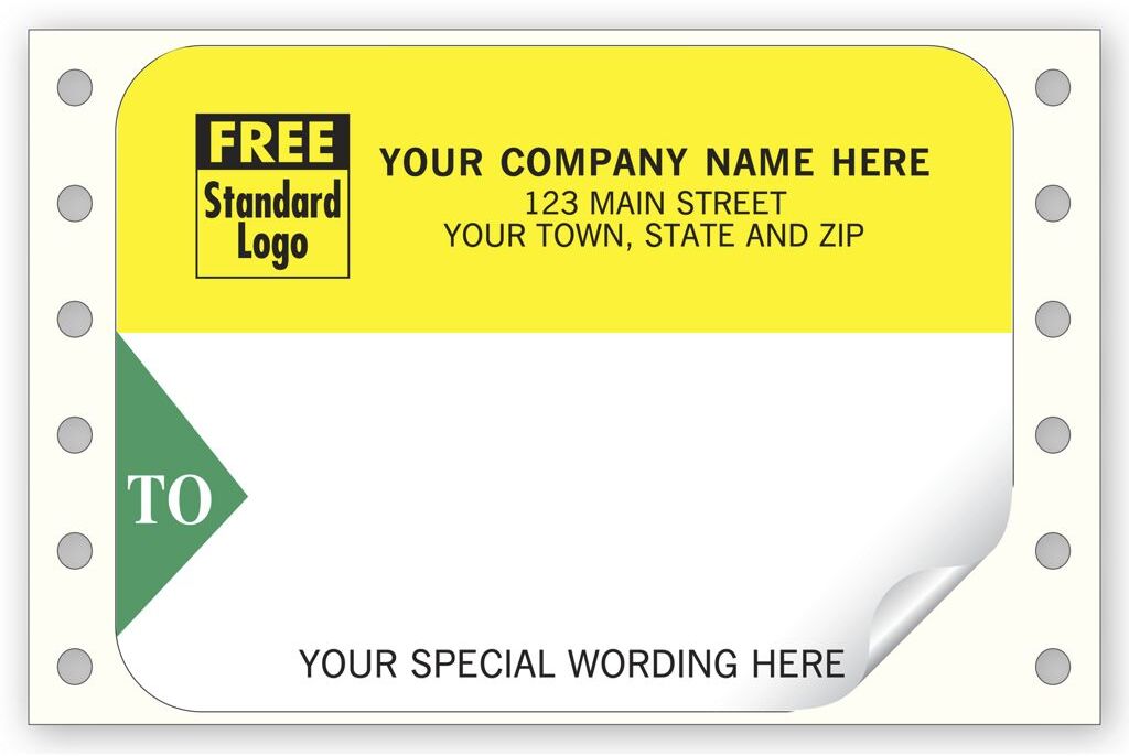 1286 - Continuous Mailing Labels, Yellow & Green